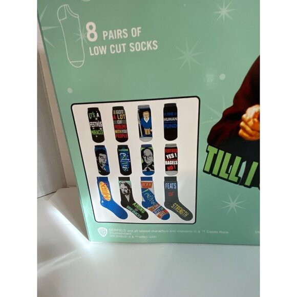 12 Days Of Socks Seinfeld Men's Shoe Size 6 - 12 Ankle + Crew NIB Holiday Gift - Picture 3 of 6